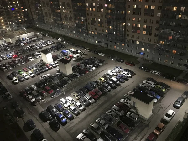 Large Car Parking Night Photo Royalty Free Stock Images