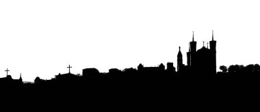 Basilica Notre Dame de Fourviere illustration Lyon France