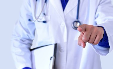 İşaret parmağını yarım vücut sağlığı kavramı doktor