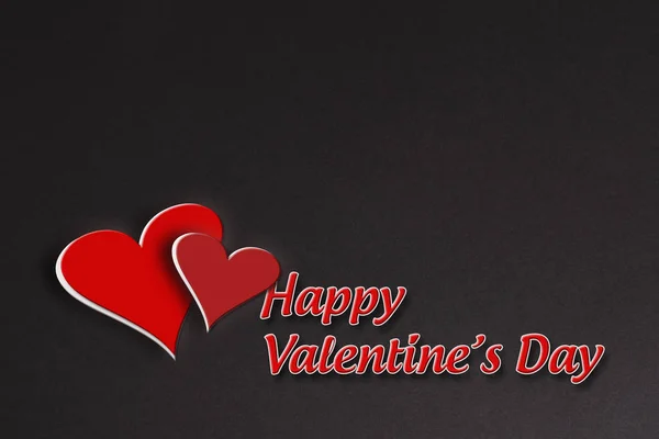 Romantische afbeelding kaart valentijn dag zwarte achtergrond — Stockfoto