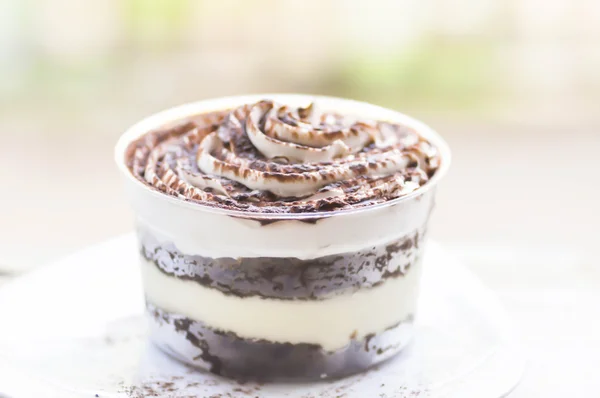 Tiramisu cake in the cup — Φωτογραφία Αρχείου