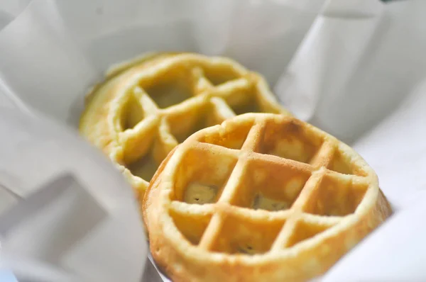 Waffle, prato de pequeno-almoço — Fotografia de Stock