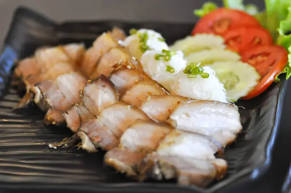 Carne de porc la grătar cu tăiței, banh hoi — Fotografie, imagine de stoc