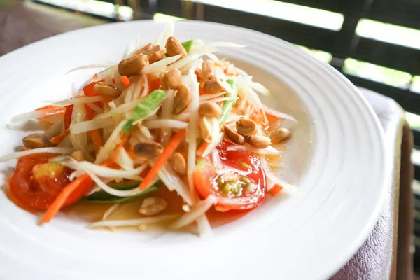 Papaya salad ,spicy salad or Som Tan — Stock Photo, Image