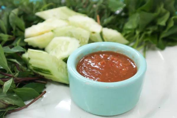 Chili sauce or shrimp paste chili sauce — Stock Photo, Image