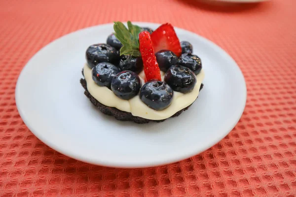 Blueberry cheese pie or blueberry pie — Stock Photo, Image