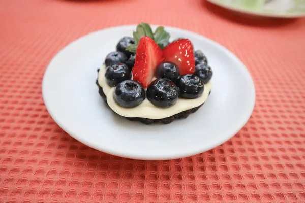 Pastel de queso arándano o pastel de arándanos — Foto de Stock