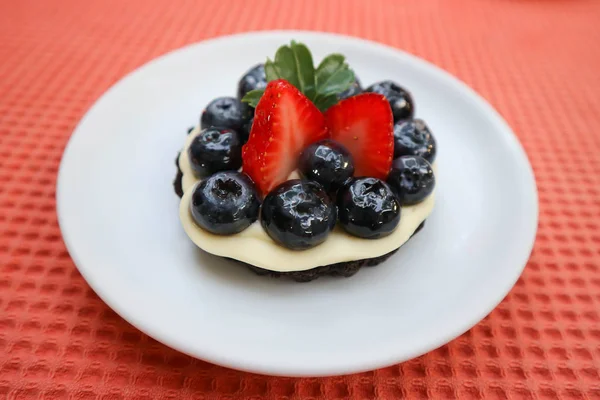 Pastel de queso arándano o pastel de arándanos — Foto de Stock