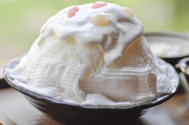 bingsu veya tıraş Buz Bingsu veya Hindistan cevizi