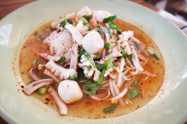 Seafood noodle or spicy noodle — Stock Photo, Image