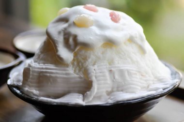 bingsu veya tıraş Buz Bingsu veya Hindistan cevizi 