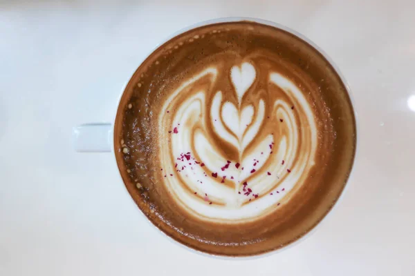 Ζεστό καφέ, μόκα ή latte art — Φωτογραφία Αρχείου