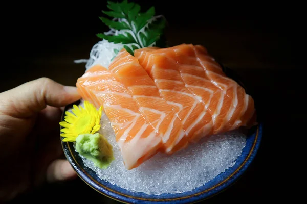 Somon Crud Somon Sau Somon Sashimi — Fotografie, imagine de stoc