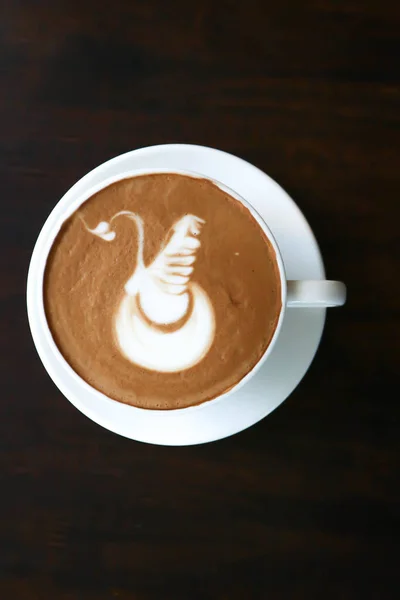 Koffie Warme Koffie Warme Cappuccino Bovenaanzicht — Stockfoto