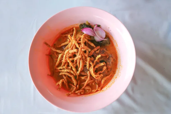 Tagliatelle Tagliatelle Tailandesi Khao Soi Tagliatelle Curry — Foto Stock