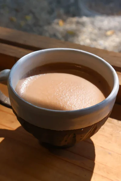 Heißer Kaffee Oder Heißer Cappuccino Kakao — Stockfoto