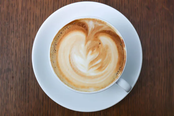 Hot Coffee Hot Cappuccino Latte Art — Stock Photo, Image