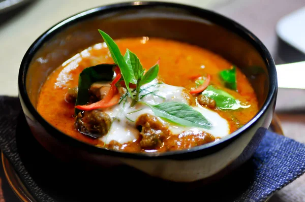 Sopa Ternera Estofado Ternera Sopa Curry —  Fotos de Stock