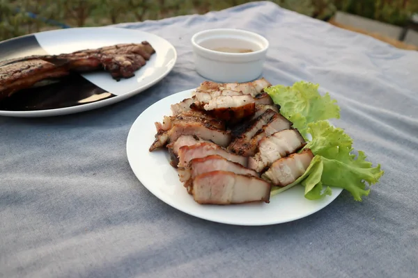 Grilled Pork Roasted Pork Pork Steak Dip — Stock Photo, Image
