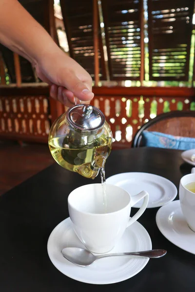 Чай Горячий Чай Наливая Чай — стоковое фото