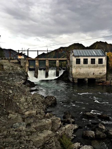 Hydroelectric Power Station Mountains Altai — Stock Photo, Image