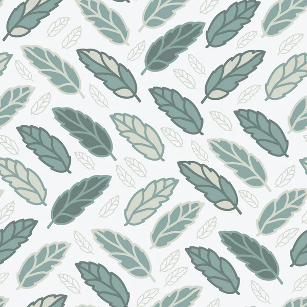 Vecteur blanc vert feuilles texture fond sans couture motif impression — Image vectorielle