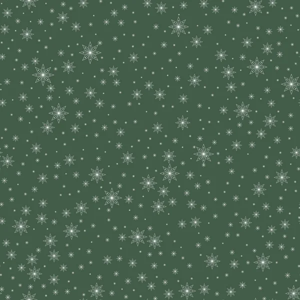 Vektör yeşil beyaz kış ormanı kar taneleri pürüzsüz iz arkaplanı.