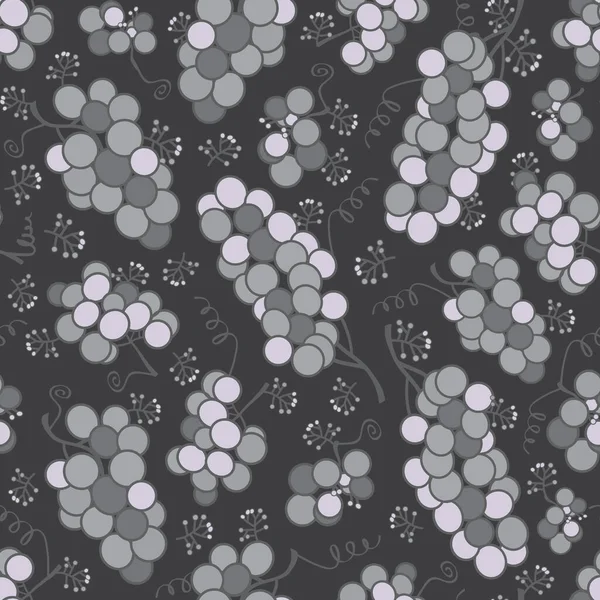 Vecteur gris raisins sans couture motif impression fond . — Image vectorielle