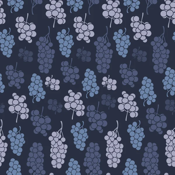 Vector dark puple grapes seamless pattern print background.
