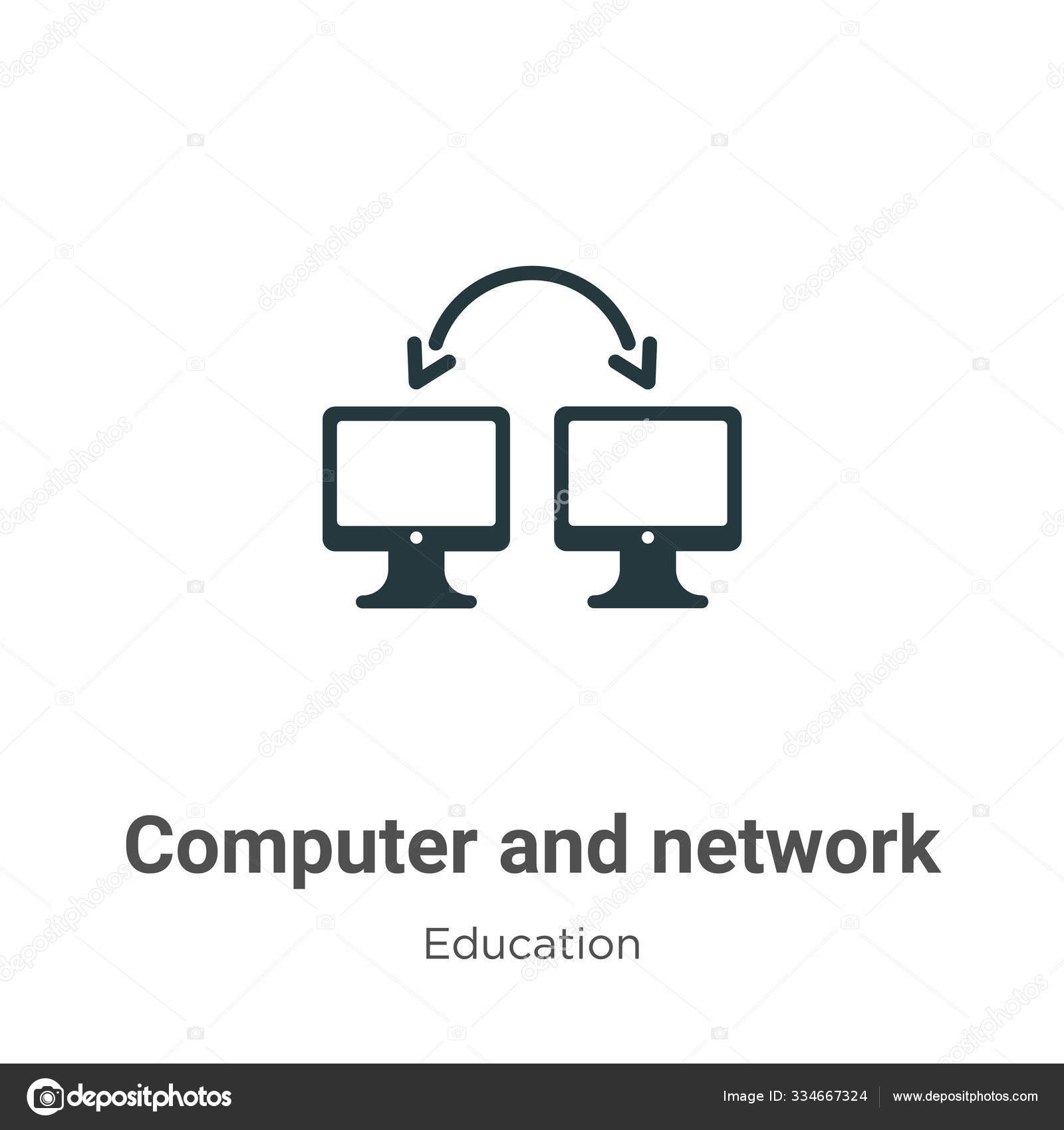 배경에 컴퓨터와 네트워크 아이콘 있습니다 컴퓨터 네트워크 아이콘 모바일 설계를 스톡 벡터 - ©Digital-Bazaar  334667324