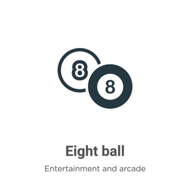 Eight ball vector icon on white background. Flat vector eight ball icon symbol sign from modern entertainment and arcade collection for mobile concept and web apps design. vector Eight ball vector icon on white background. Flat vector eight ball icon symbol sign from modern entertainment and arcade collection for mobile concept and web apps design. vector