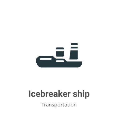 Icebreaker ship vector icon on white background. Flat vector icebreaker ship icon symbol sign from modern transportation collection for mobile concept and web apps design. clipart