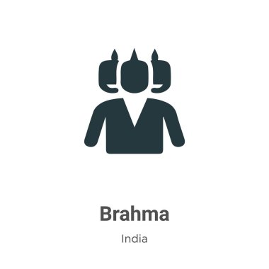 Beyaz arkaplanda Brahma vektör simgesi. Mobil konsept ve web uygulamaları tasarımı için modern Hindistan koleksiyonundan düz vektör brahma simgesi işareti.
