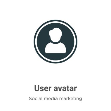 Beyaz arkaplanda kullanıcı avatar simge vektörü. Mobil konsept ve web uygulamaları tasarımı için modern sosyal koleksiyondan düz vektör kullanıcı avatar simgesi işareti.