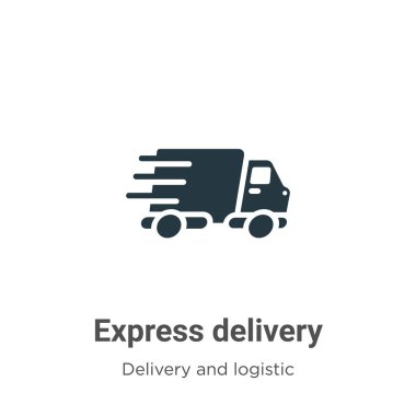 Beyaz arkaplanda ekspres dağıtım vektör simgesi. Mobil konsept ve web uygulamaları tasarımı için modern dağıtım ve lojistik koleksiyonundan düz vektör ekspres dağıtım simgesi işareti.