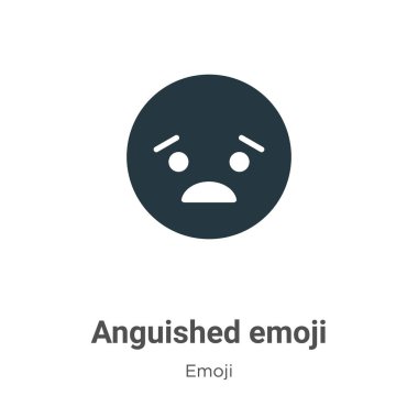 Beyaz arkaplanda kederli emoji vektör simgesi. Mobil konsept ve web uygulamaları tasarımı için modern emoji koleksiyonundan yassı vektör ızdırap simgesi işareti.