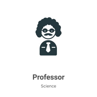 Beyaz arka planda Profesör Glyph ikon vektörü. Mobil konsept ve web uygulamaları tasarımı için modern bilim koleksiyonundan düz vektör profesör simgesi işareti.