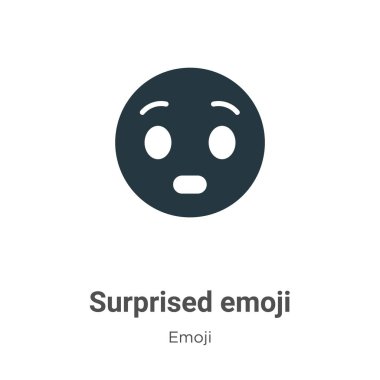 Surprised emoji vector icon on white background. Flat vector surprised emoji icon symbol sign from modern emoji collection for mobile concept and web apps design.