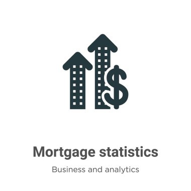 Mortgage statistics vector icon on white background. Flat vector mortgage statistics icon symbol sign from modern business and analytics collection for mobile concept and web apps design.