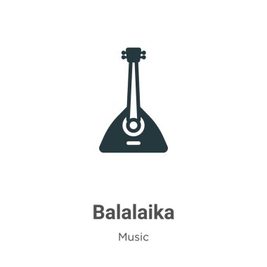 Beyaz arkaplanda Balalaika vektör simgesi. Mobil konsept ve web uygulamaları tasarımı için modern müzik koleksiyonundan düz vektör balalayka simgesi işareti.