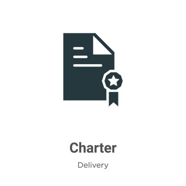 Beyaz arkaplanda charter vektör simgesi. Mobil konsept ve web uygulamaları tasarımı için modern dağıtım koleksiyonundan düz vektör charter simgesi işareti.