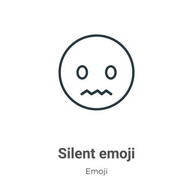 Sessiz emoji ana hatlı vektör simgesi. İnce çizgi siyah, sessiz emoji simgesi, düz vektör basit element çizimi düzenlenebilir emoji kavramından izole edilmiş beyaz arkaplan