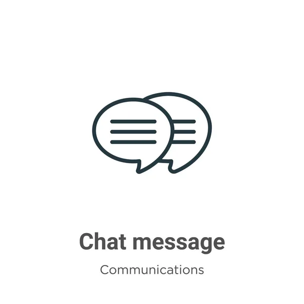 Le message de clavardage souligne l'icône vectorielle. Icône du message de clavardage en ligne mince, vecteur plat, illustration simple par élément du concept de communication modifiable isolé sur fond blanc — Image vectorielle