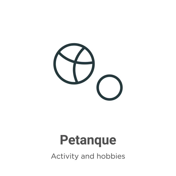 Petanque Contorna Icono Vectorial Icono Petanca Negra Línea Thin Ilustración — Vector de stock