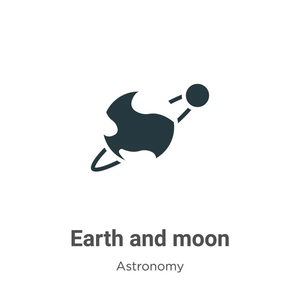 Föld Hold Vektor Ikon Fehér Háttérrel Lapos Vektor Föld Hold — Stock Vector
