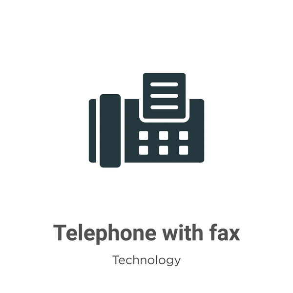 Telefono Con Fax Vettoriale Icona Glifo Sfondo Bianco Telefono Vettoriale — Vettoriale Stock