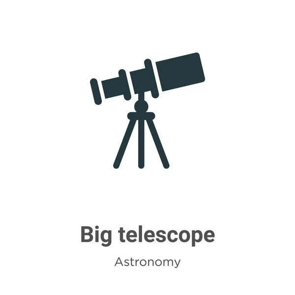 Grande Icône Vectorielle Télescope Sur Fond Blanc Vecteur Plat Grand — Image vectorielle