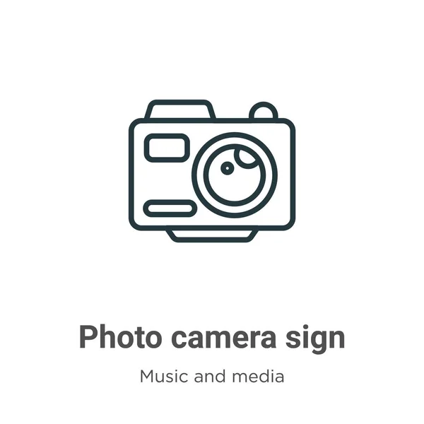 Знак Фотокамеры Очерчивает Векторный Значок Тонкая Черная Иконка Значка Фотокамеры — стоковый вектор