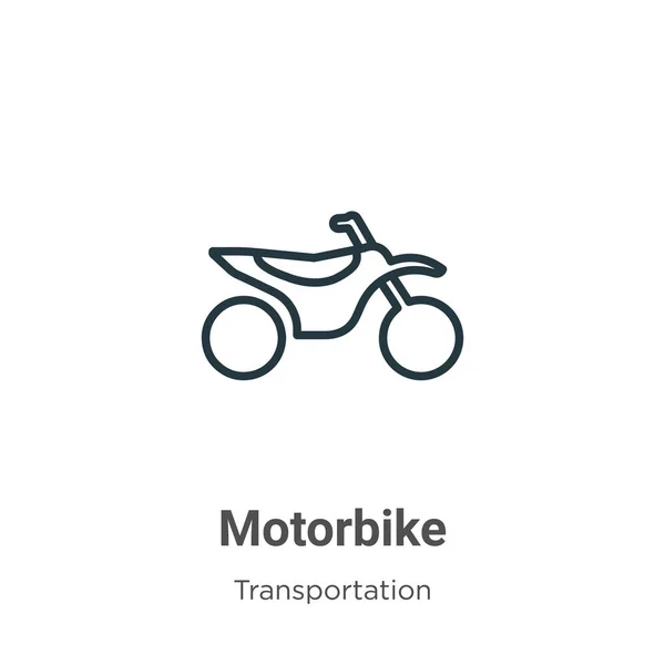 Icône Vectorielle Contour Moto Ligne Mince Icône Moto Noire Vecteur — Image vectorielle