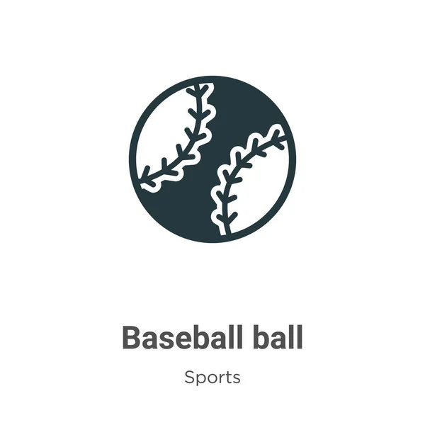Baseball ball glyph icon vector on white background. Flat vector baseball ball icon symbol sign from modern sports collection for mobile concept and web apps design.